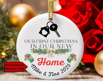 Personalized New Home Ornament, Housewarming Gift, Hostess Gift, Realtor, Couples Home Ornament, New House, First Christmas, Home Sweet Home