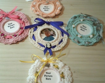 Crocheted Picture Frames to Honor Mom, Unique Gift or Memento