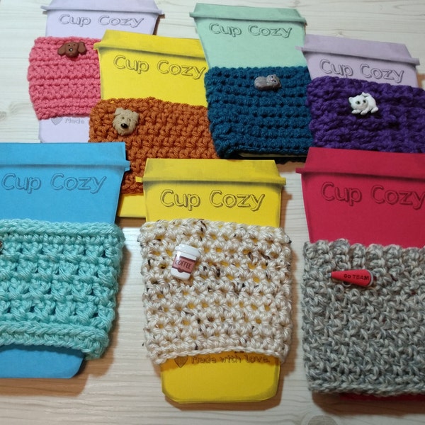 Crocheted Cup Cozies, Cozy for Hot or Cold Drinks, Cup Holders
