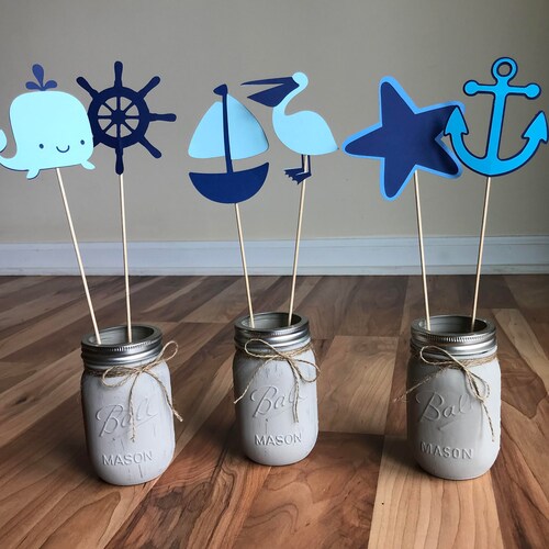 Whale Baby Shower Centerpieces Nautical Baby Etsy