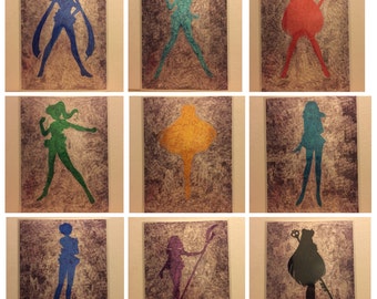 Sailor Scouts gum wrapper art prints (9 prints)