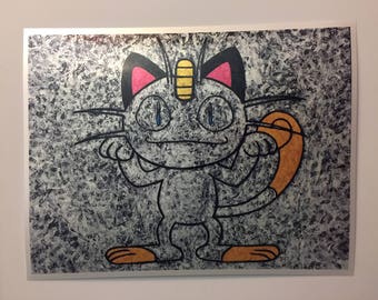 Meowth gum wrapper art print