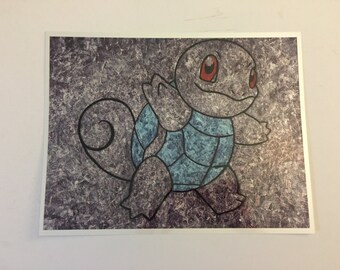 Squirtle gum wrapper art print