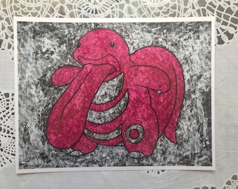 Lickitung gum wrapper art print