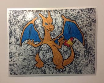 Charizard gum wrapper art print