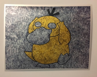 Psyduck gum wrapper art print