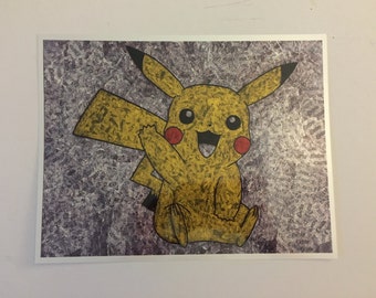 Pikachu gum wrapper art print