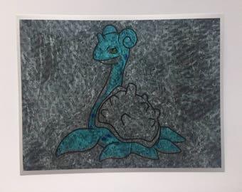 Lapras gum wrapper art print