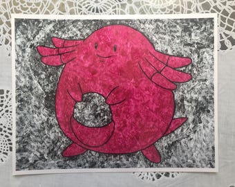 Chansey gum wrapper art print