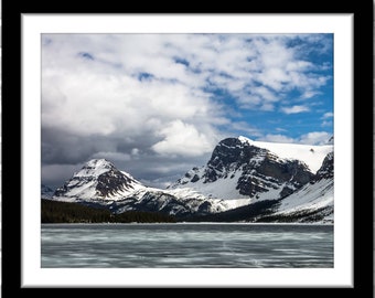 Frozen Canadian Lake, Landscape Photograph; Jasper, Alberta, Canada (Fine art photo, various sizes incl. 8x10, 11x14 & small/large prints)