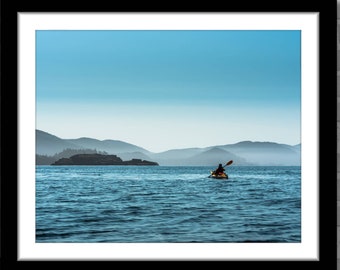 Kayaking Haida Gwaii Photo, Ocean Landscape Photography, Kayak Print, Sports Photography, Fine Art Photography; Haida Gwaii, BC, Canada