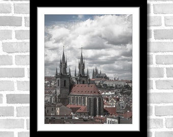 Old Town Prague Skyline, Photograph; Prague, Czech Republic (Fine art photos of various sizes including 8x10, 11x14 & small/large prints)