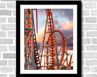 Rollercoaster Photograph; Coney Island, Brooklyn, New York, USA (Fine art photo of various sizes including 8x10, 11x14 & small/large prints)