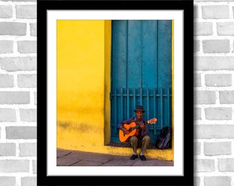 Cuban Musician in the Street Photography; Trinidad, Cuba (Fine art photos of various sizes including 8x10, 11x14 & small/large prints)