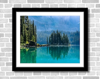 Spirit Island Photograph; Maligne Lake Jasper Alberta Canada (Fine art photos of various sizes incl. 8x10, 11x14 & small/large/XL prints)