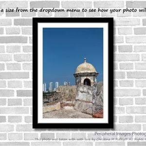 Old Tower in a New Colombian City, Photograph Cartagena, Colombia Fine art photo, various sizes incl. 8x10, 11x14 & small/large prints image 3