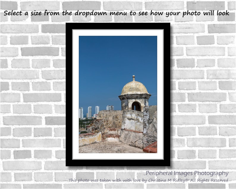 Old Tower in a New Colombian City, Photograph Cartagena, Colombia Fine art photo, various sizes incl. 8x10, 11x14 & small/large prints image 3