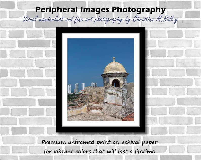 Old Tower in a New Colombian City, Photograph Cartagena, Colombia Fine art photo, various sizes incl. 8x10, 11x14 & small/large prints image 1