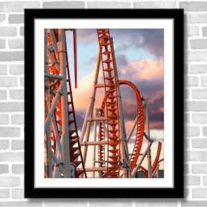 Rollercoaster Photograph; Coney Island, Brooklyn, New York, USA (Fine art photo of various sizes including 8x10, 11x14 & small/large prints)