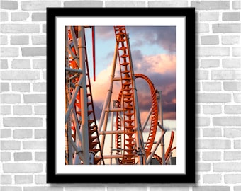 Rollercoaster Photograph; Coney Island, Brooklyn, New York, USA (Fine art photo of various sizes including 8x10, 11x14 & small/large prints)