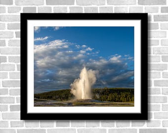 Old Faithful Landscape Photograph; Yellowstone National Park, USA (Fine art photo, various sizes including 8x10, 11x14 & small/large prints)
