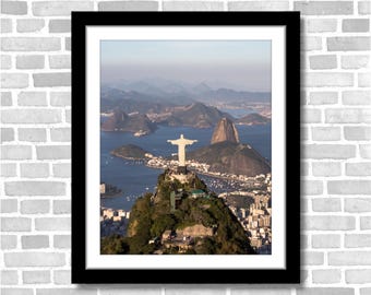 Christ the Redeemer Over Rio Photograph; Rio de Janeiro, Brazil (Fine art photos of various sizes incl. 8x10, 11x14 & small/large prints)