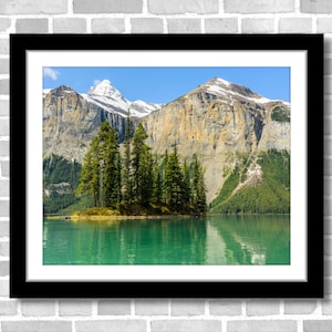 Peaceful Mountain Lake, Photograph; Maligne Lake, Japser, Canada (Fine art photo, various sizes incl. 8x10, 11x14 & small/large/XL prints)