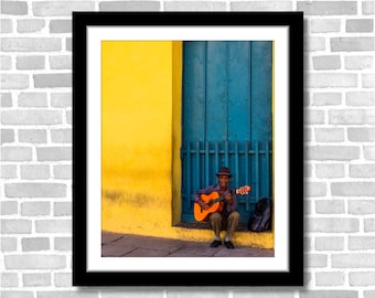 Cuban Musician in the Street Photography; Trinidad, Cuba (Fine art photos of various sizes including 8x10, 11x14 & small/large prints)