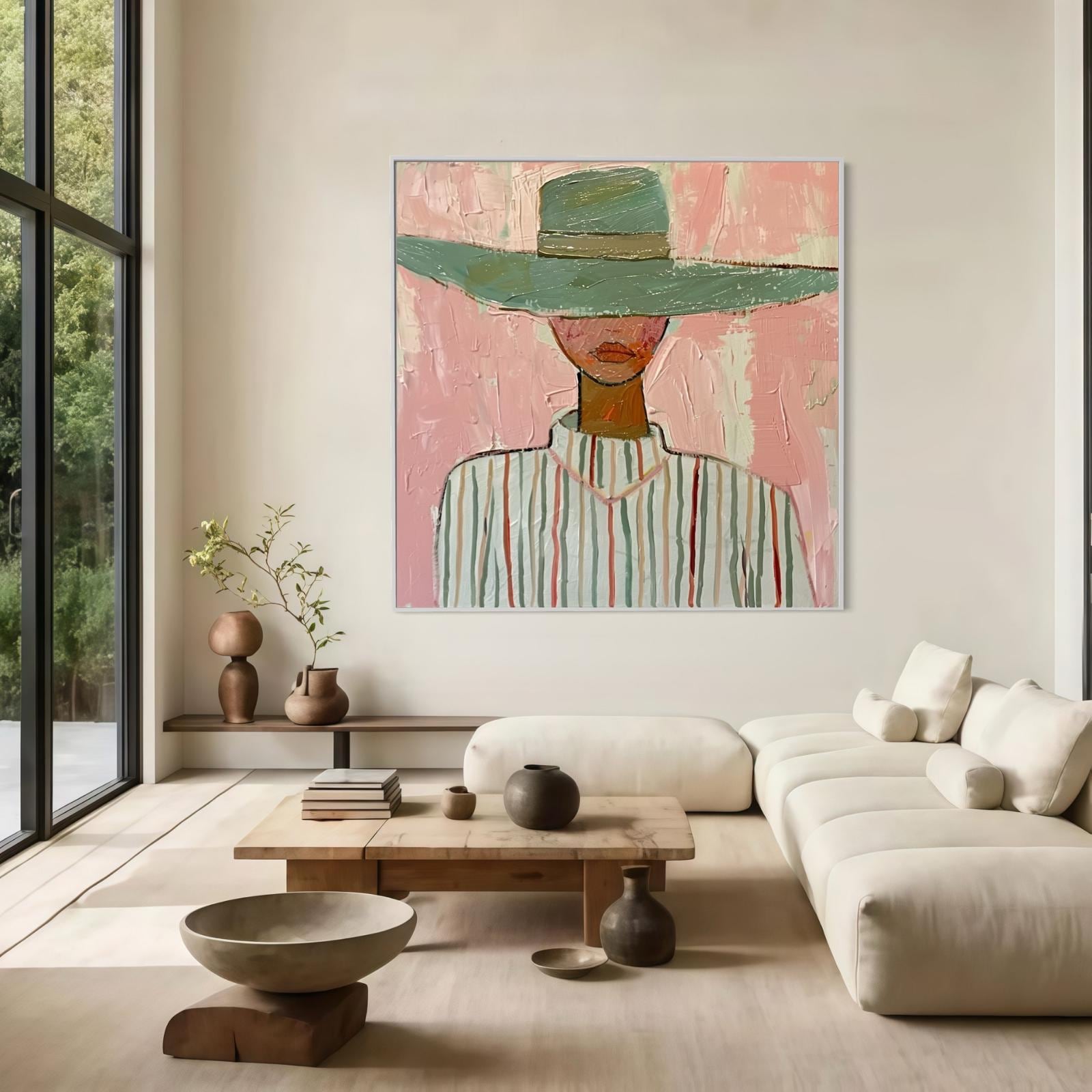 Abstract Woman Portrait Painting | Textured Female Wall Art | Modern ...