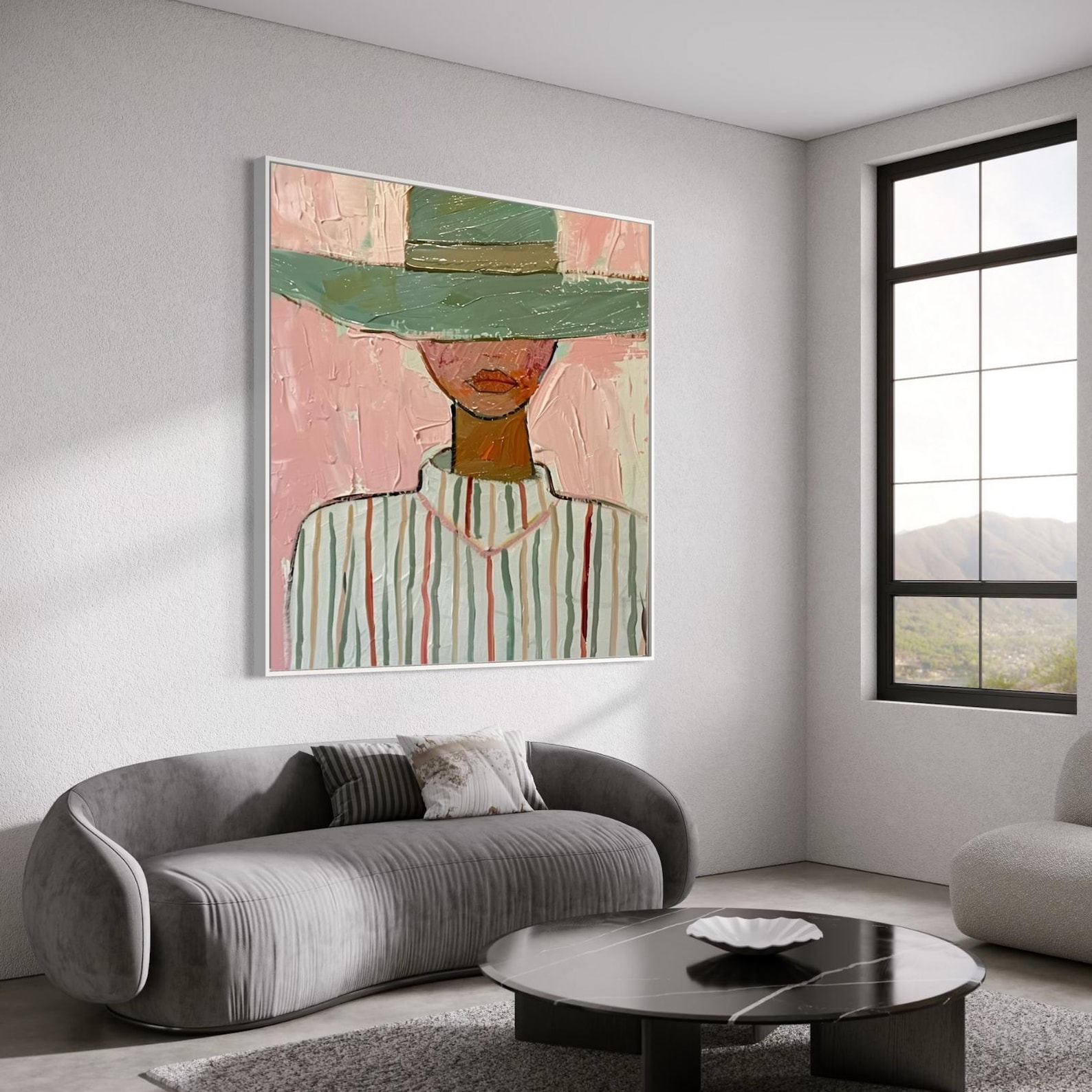 Abstract Woman Portrait Painting | Textured Female Wall Art | Modern ...
