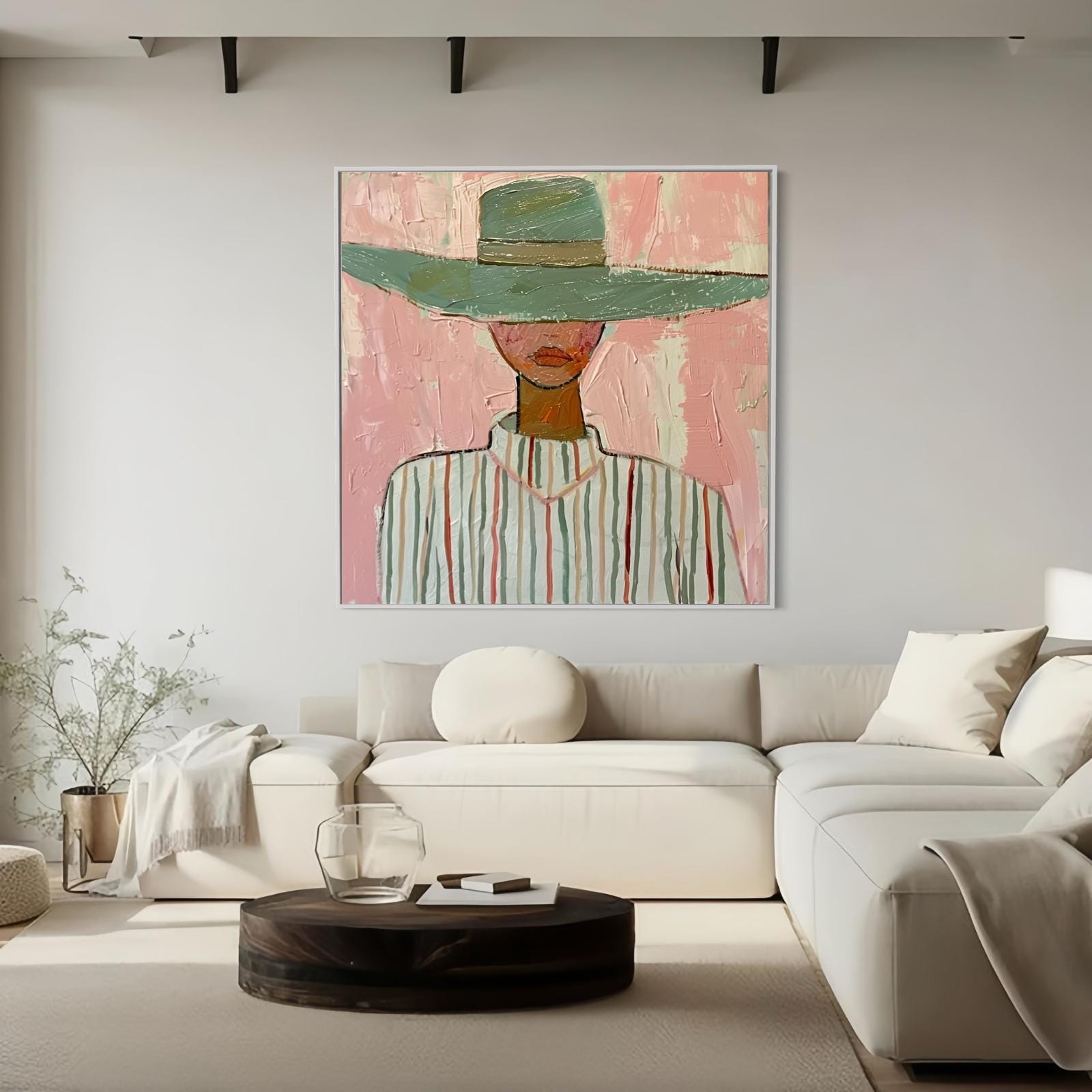 Abstract Woman Portrait Painting | Textured Female Wall Art | Modern ...