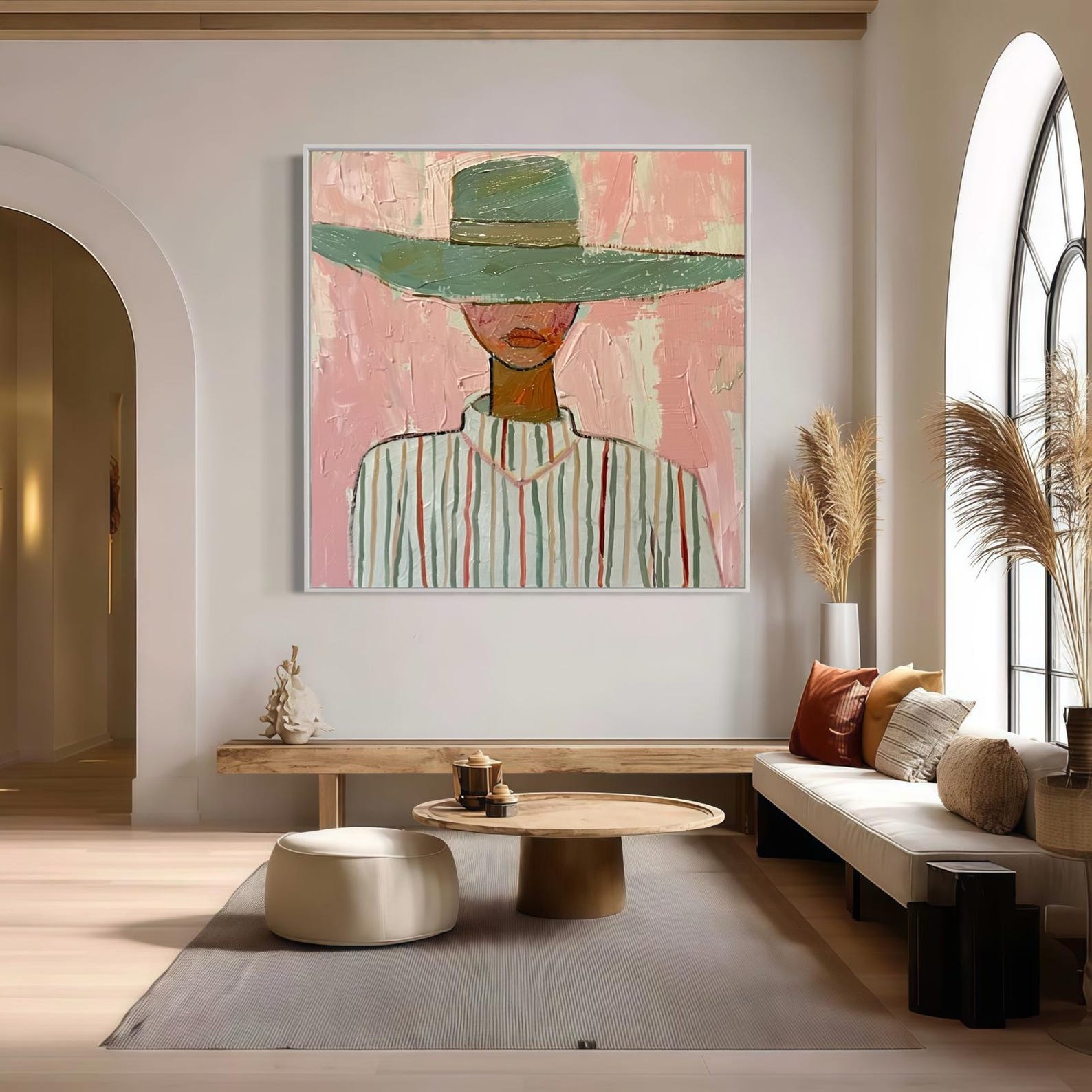 Abstract Woman Portrait Painting | Textured Female Wall Art | Modern ...