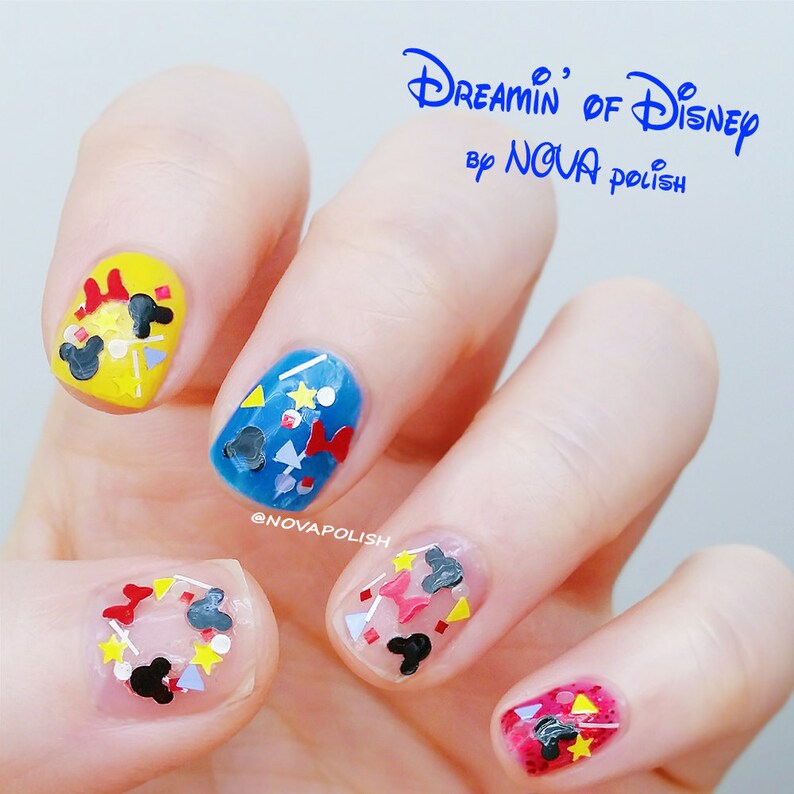 Dreamin Of Disney By NOVA Polish Mickey Nail Polish Disney Nail Polish Disneyland Mickey Mouse Nail Glitter Topper Minnie Glitter