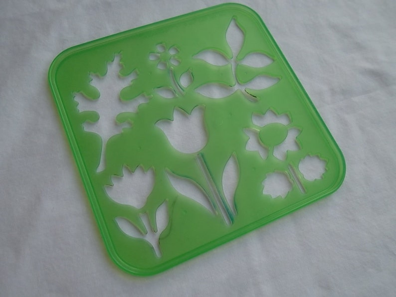 Vintage 1987 Tuppertoys Stencil Green Stencils for Foliage Etsy