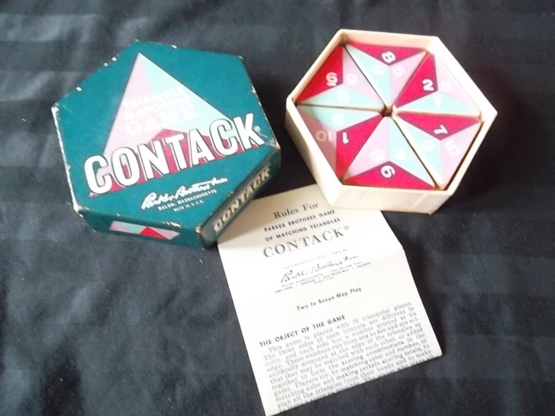 Vintage 1962 Triangle Matching Game Contack Parker Etsy