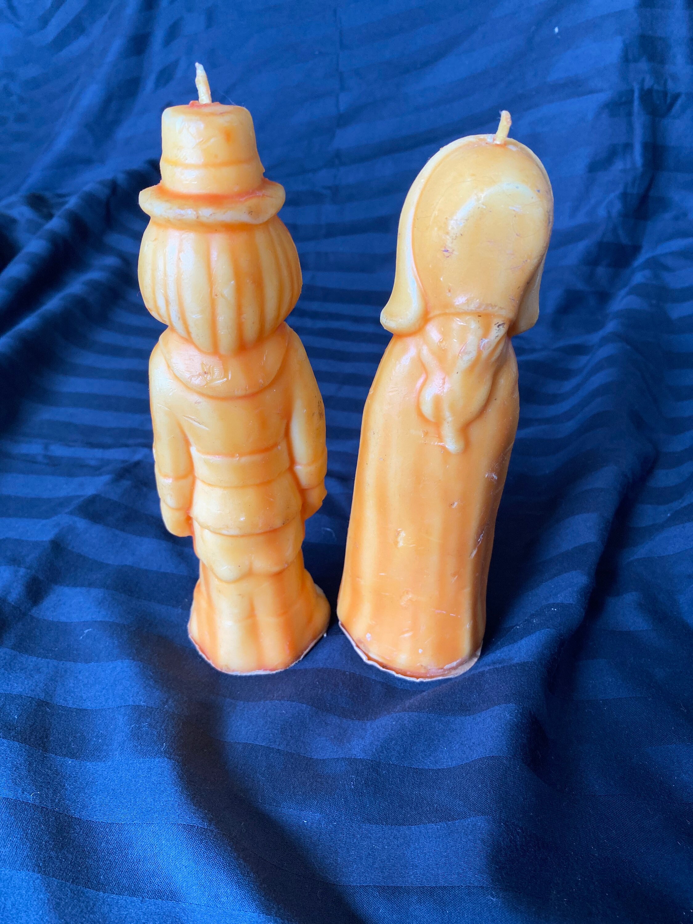 Pair of Gurley Pilgrim or Puritan Orange Large Candles Etsy UK