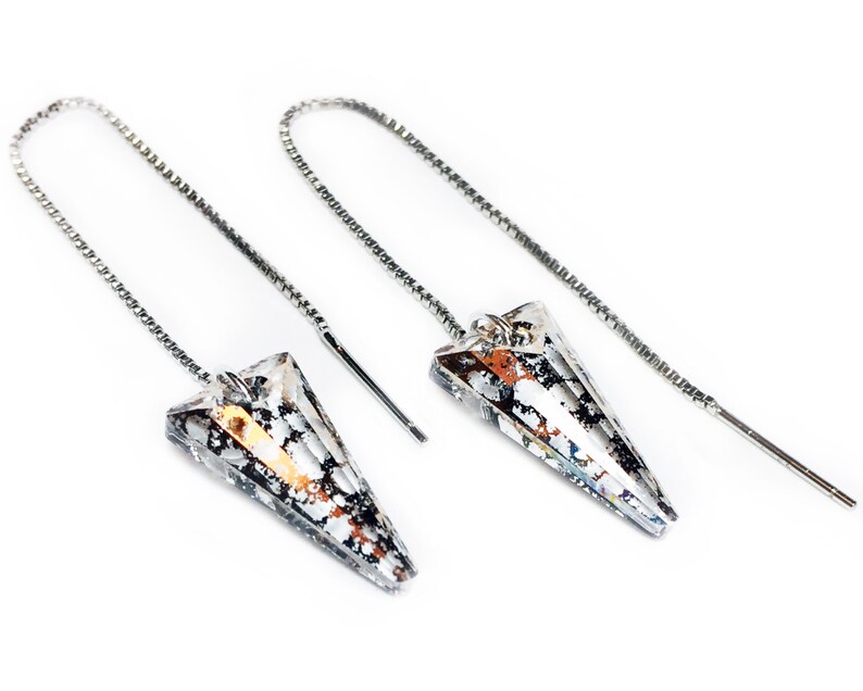 Threader Earrings Chain Threads Ear Threaders Spike Earrings Needle Earrings Gold Thread Jewelry Edgy Earrings Weight Earrings Weights