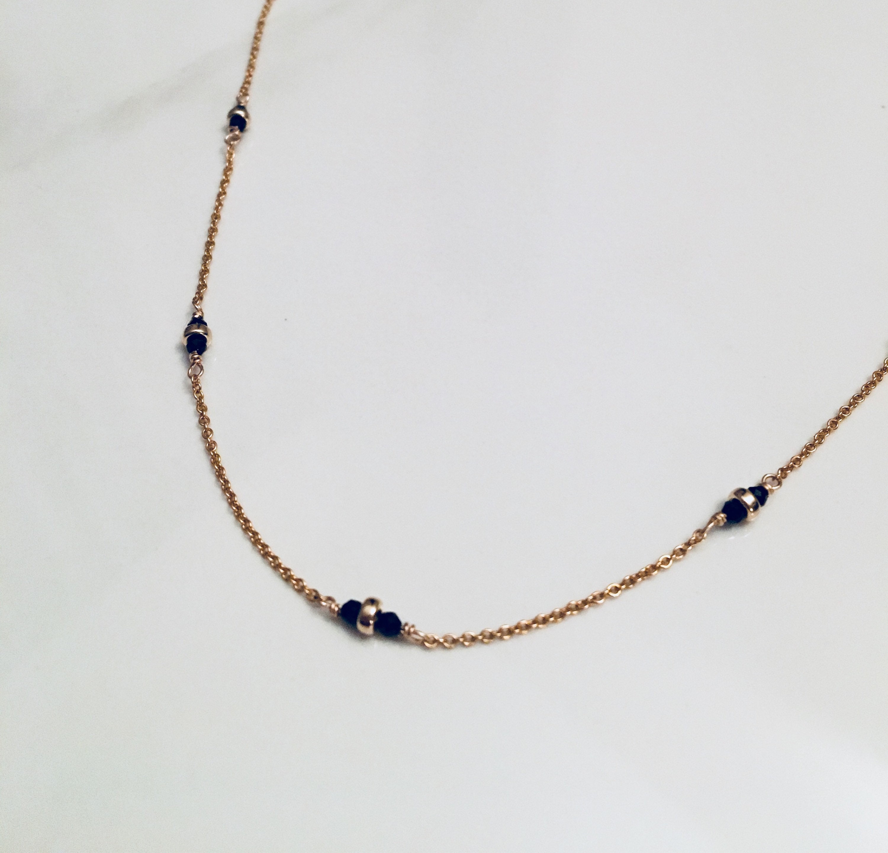 Black Spinel Necklace Gold Necklace With Raw Natural Gemstones - Etsy UK