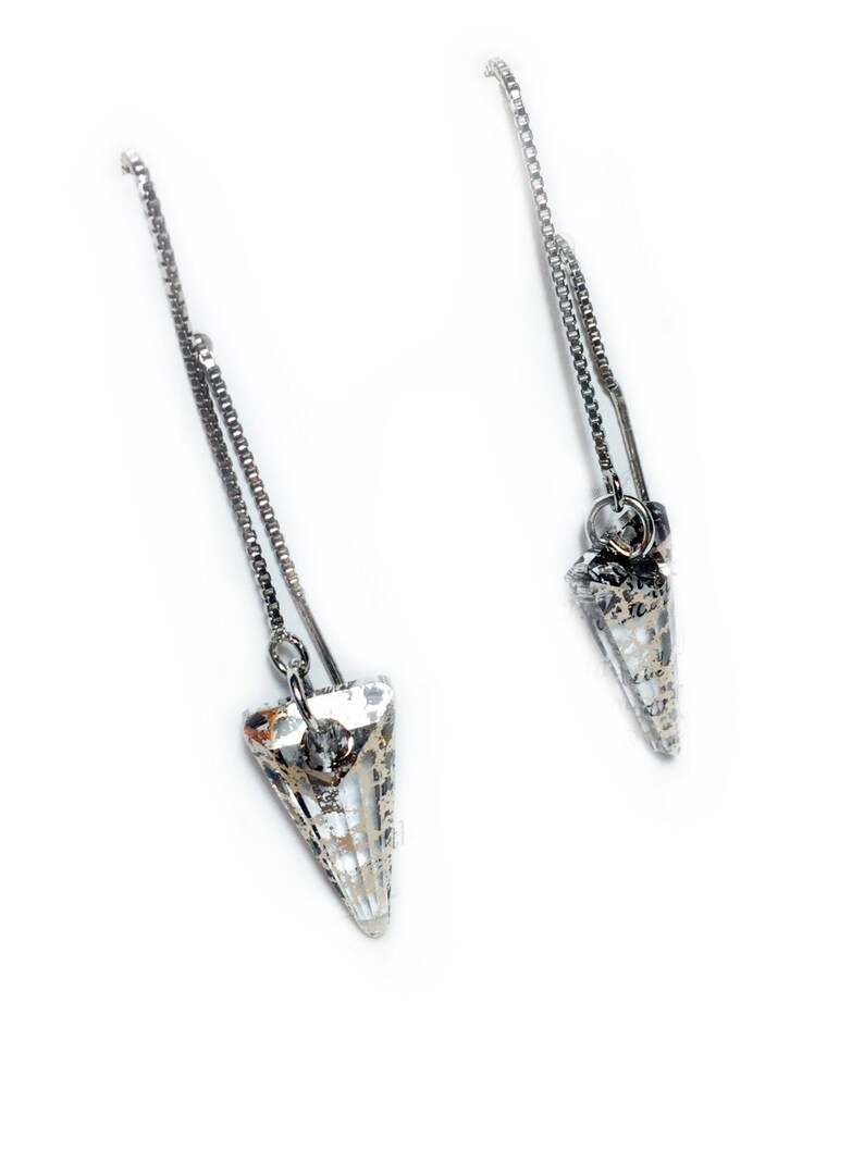 Threader Earrings Chain Threads Ear Threaders Spike Earrings Needle Earrings Gold Thread Jewelry Edgy Earrings Weight Earrings Weights