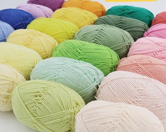 Hilo fino de algodón de leche de 4 cabos: crochet, tejido y amigurumi (colores 61-86)