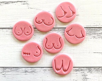 4cm Itty Bitty Titties - Breast Cancer Mini Cookie Cutter & Embosser Set