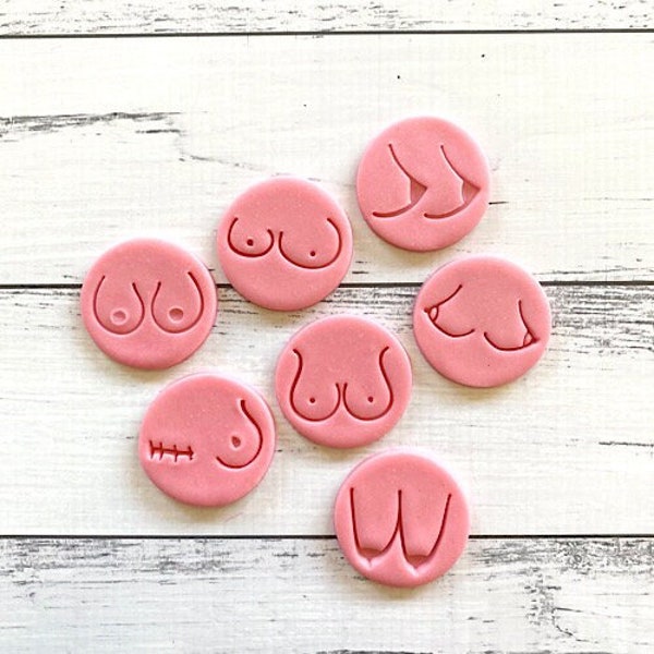 4cm Itty Bitty Titties - Breast Cancer Mini Cookie Cutter & Embosser Set