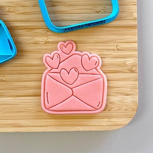 Juego de cortador y estampador de galletas con letras de amor / Juego de cortador y sello de galletas del Día de San Valentín