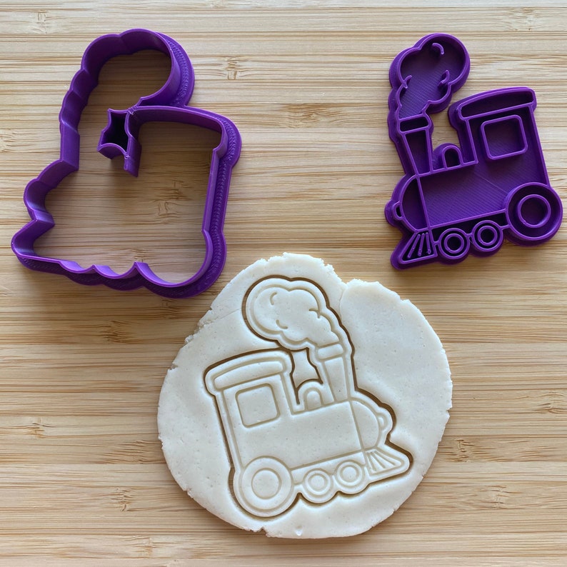 Train Cookie Cutter and Embosser Set Etsy