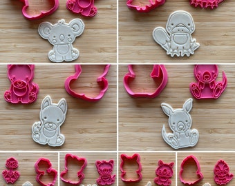 Australian Cookie Cutters & Embossers Full 8 pc Set