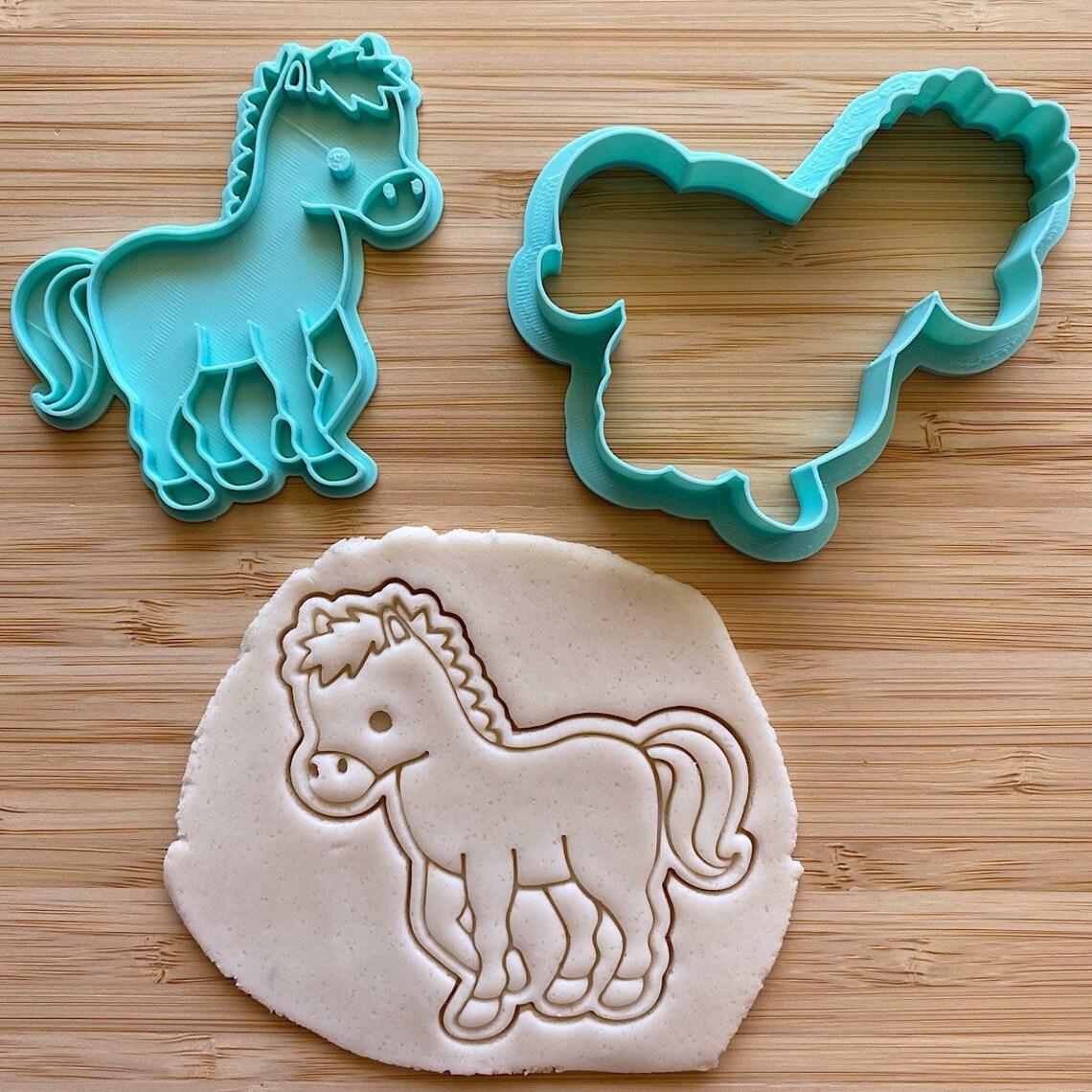 Horse Cookie Cutter and Embosser Set Farm Animal Cookie Etsy