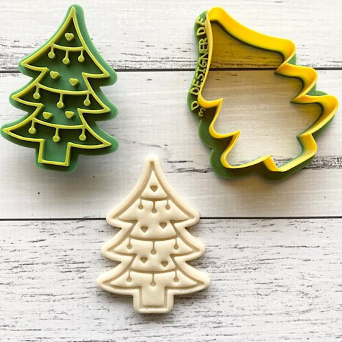 Christmas Tree Cookie Cutter and Embosser Set Etsy