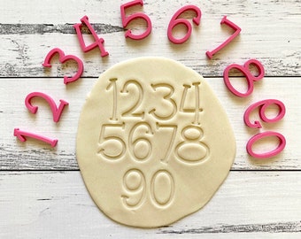 30mm Numbers Cookie Stamp - Hey