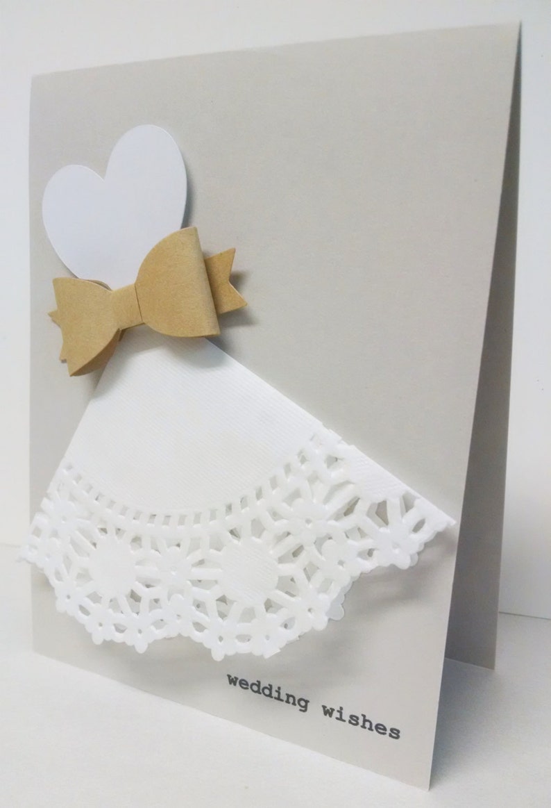 Paper Doily Wedding Dress Cards Etsy