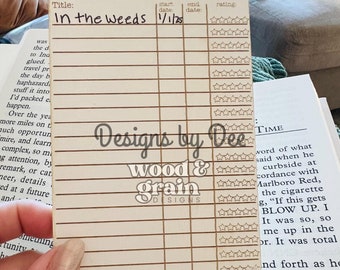 Customizable Reading Log Bookmark SVG FILE